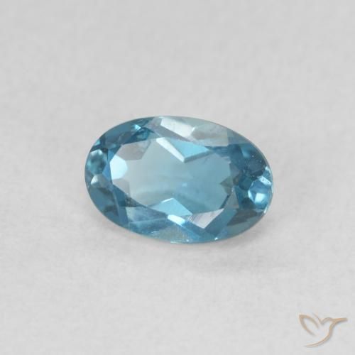 Topazio Blu London naturale da 0.61 ct, Ovale, VVS