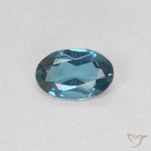 0.52ct Naturale Blu London Topazio, Ovale, VVS