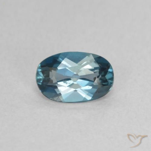 Topazio Blu London naturale da 0.50 ct, Ovale, VVS