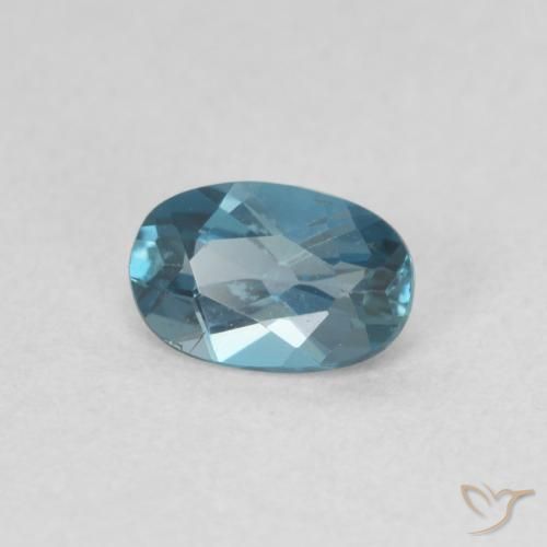 Topazio Blu London naturale da 0.50 ct, Ovale, VVS