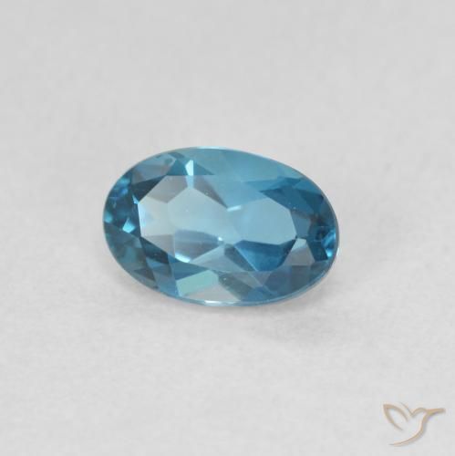 Topazio Blu London naturale da 0.57 ct, Ovale, VVS