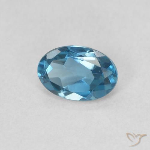 Topazio Blu London naturale da 0.59 ct, Ovale, VVS