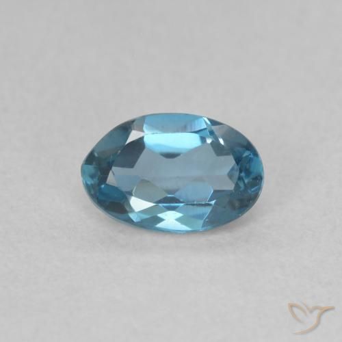 Topazio Blu London naturale da 0.53 ct, Ovale, VVS
