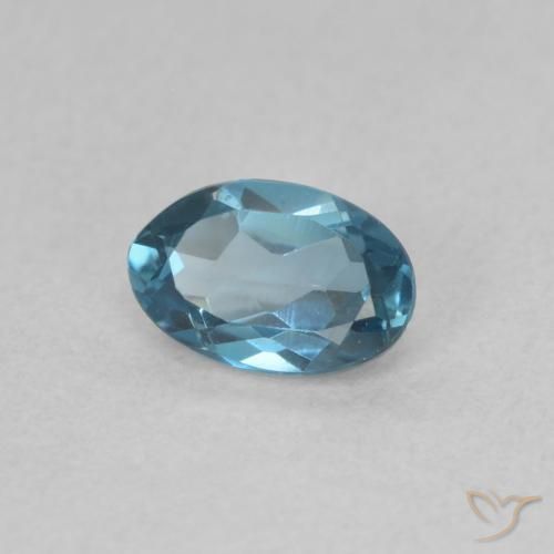 Topazio Blu London naturale da 0.53 ct, Ovale, VVS