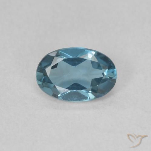 0.51ct Naturale Blu London Topazio, Ovale, VVS