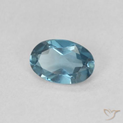 Topazio Blu London naturale da 0.51 ct, Ovale, VVS
