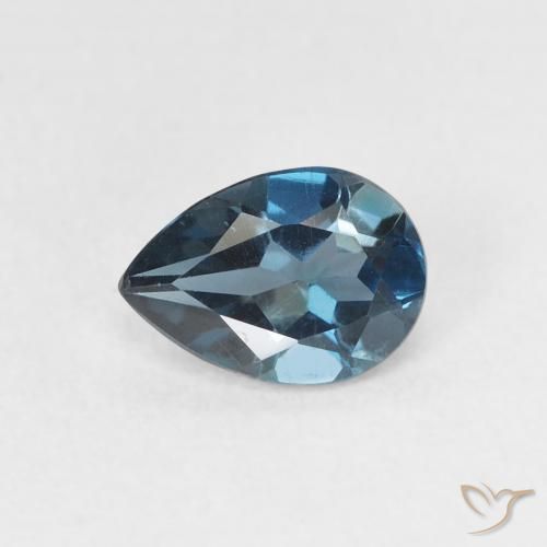 0.82ct Naturale Blu London Topazio, Forma a pera, VS