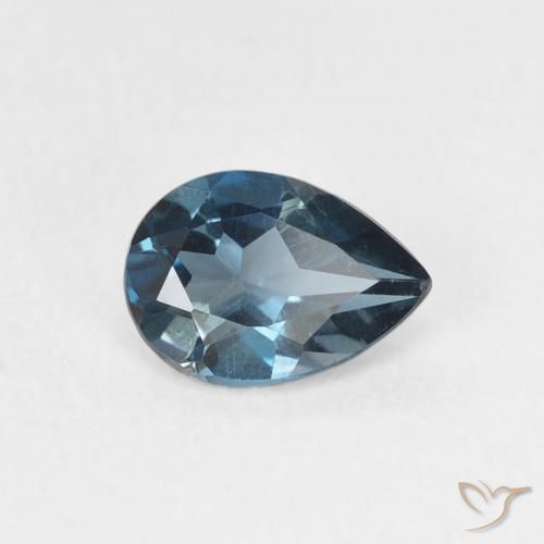 Topazio Blu London naturale da 0.82 ct, Forma a pera, VS