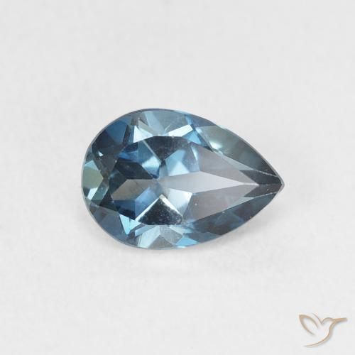 Topazio Blu London naturale da 0.91 ct, Forma a pera, VS