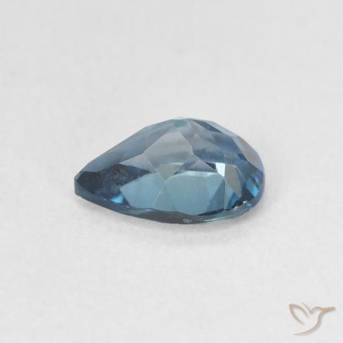 Topazio Blu London naturale da 0.85 ct, Forma a pera, VS
