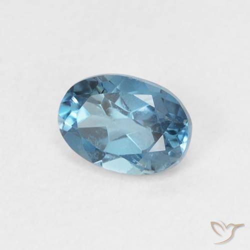 Topazio Blu London naturale da 0.55 ct, Ovale, VS