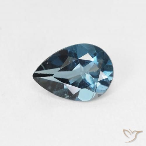 Topazio Blu London naturale da 0.78 ct, Forma a pera, VS