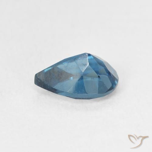 Topazio Blu London naturale da 0.90 ct, Forma a pera, VS