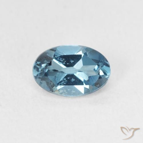 0.65ct Naturale Blu London Topazio, Ovale, VS