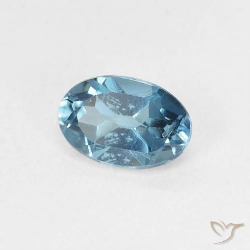 Topazio Blu London naturale da 0.65 ct, Ovale, VS