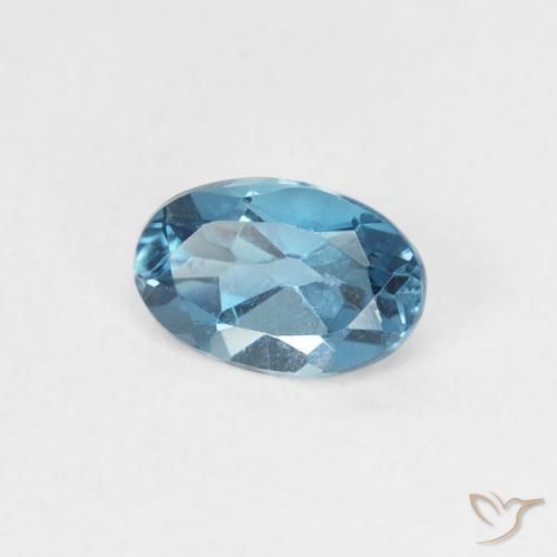 Topazio Blu London naturale da 0.53 ct, Ovale, VS
