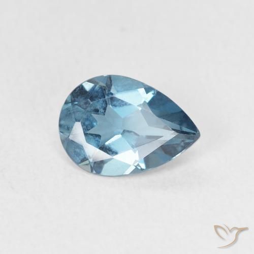 Topazio Blu London naturale da 0.76 ct, Forma a pera, VS