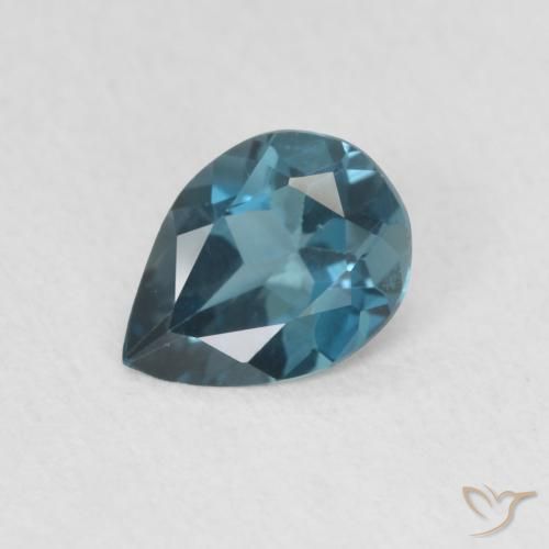 0.58ct Naturale Blu London Topazio, Forma a pera, VVS-VS