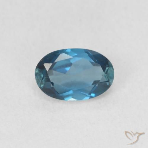 0.59ct Naturale Blu London Topazio, Ovale, VVS-VS