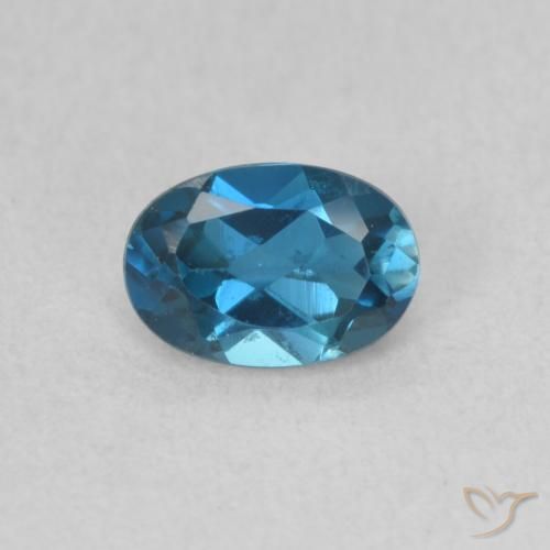 0.63ct Naturale Blu London Topazio, Ovale, VVS-VS