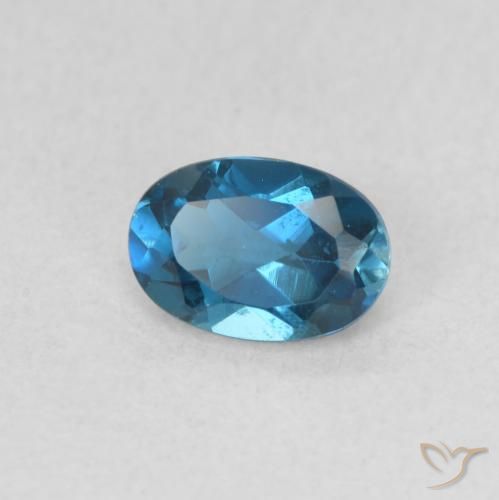 Topazio Blu London naturale da 0.63 ct, Ovale, VVS-VS