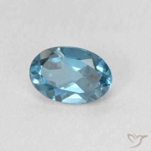 Topazio Blu London naturale da 0.64 ct, Ovale, VVS-VS