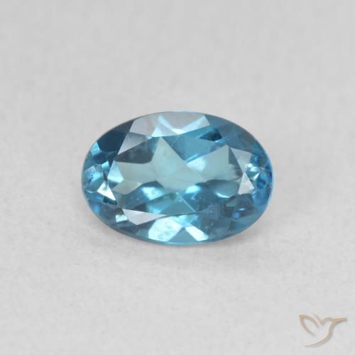 0.63ct Naturale Blu London Topazio, Ovale, VVS-VS
