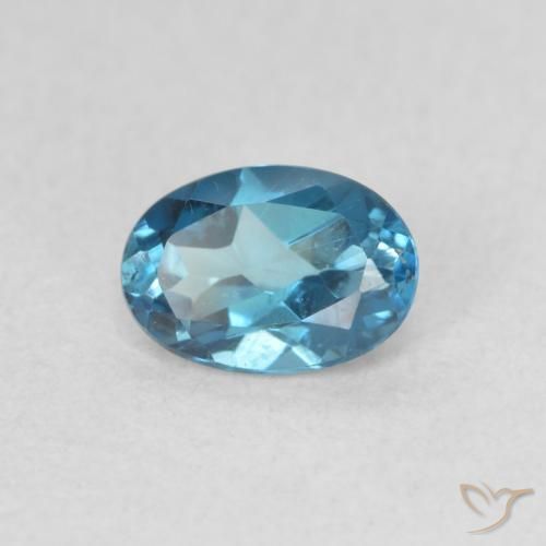 Topazio Blu London naturale da 0.63 ct, Ovale, VVS-VS