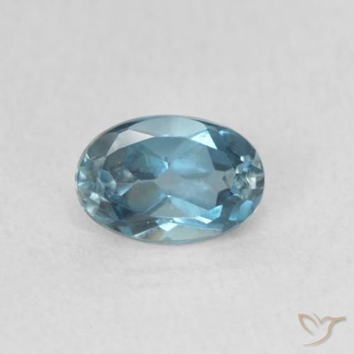 0.65ct Naturale Blu London Topazio, Ovale, VVS-VS