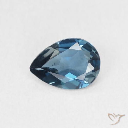 0.65ct Naturale Blu London Topazio, Forma a pera, VVS-VS