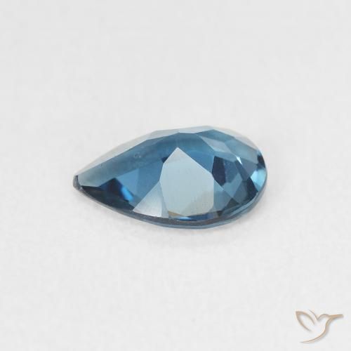 Topazio Blu London naturale da 0.65 ct, Forma a pera, VVS-VS