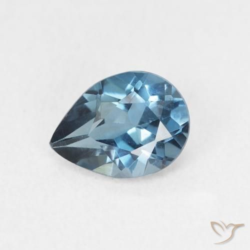 0.78ct Naturale Blu London Topazio, Forma a pera, VVS-VS
