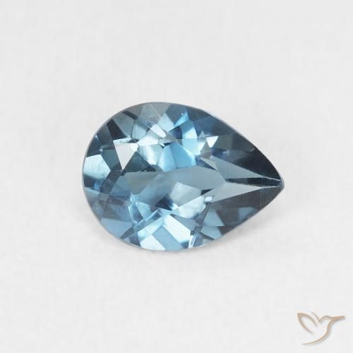 Topazio Blu London naturale da 0.78 ct, Forma a pera, VVS-VS