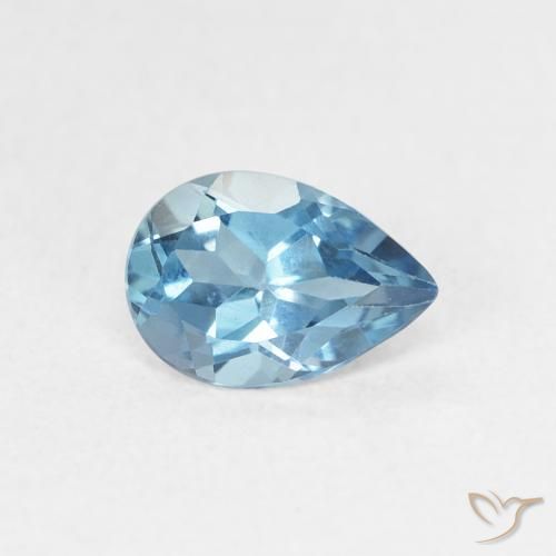 0.82ct Naturale Blu London Topazio, Forma a pera, VVS-VS