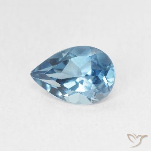 Topazio Blu London naturale da 0.82 ct, Forma a pera, VVS-VS
