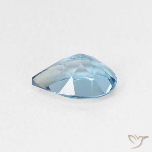 Topazio Blu London naturale da 0.82 ct, Forma a pera, VVS-VS