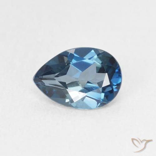 0.89ct Naturale Blu London Topazio, Forma a pera, VVS-VS