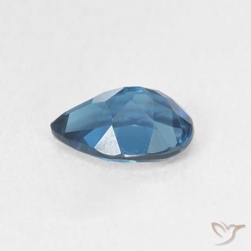 Topazio Blu London naturale da 0.89 ct, Forma a pera, VVS-VS