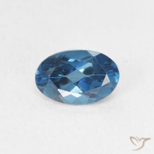Topazio Blu London naturale da 0.60 ct, Ovale, VVS-VS