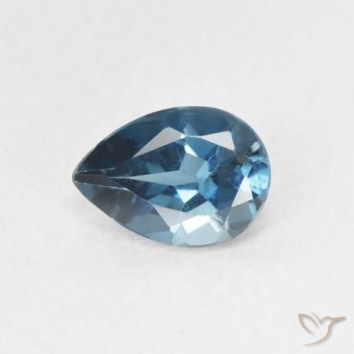0.87ct Naturale Blu London Topazio, Forma a pera, VVS-VS