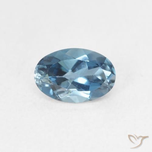 0.56ct Naturale Blu London Topazio, Ovale, VVS-VS