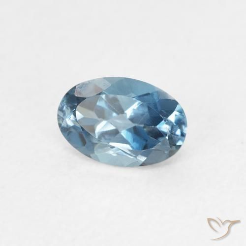 Topazio Blu London naturale da 0.56 ct, Ovale, VVS-VS