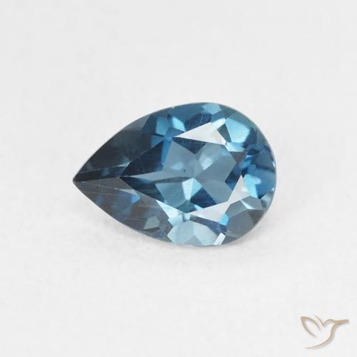 0.75ct Naturale Blu London Topazio, Forma a pera, VVS-VS