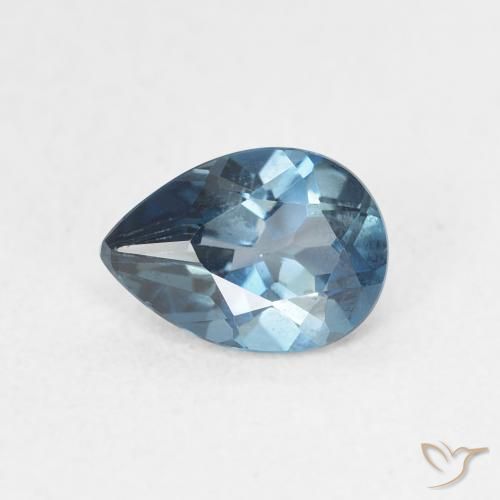 Topazio Blu London naturale da 0.86 ct, Forma a pera, VVS-VS