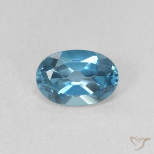 0.59ct Naturale Blu London Topazio, Ovale, VVS-VS