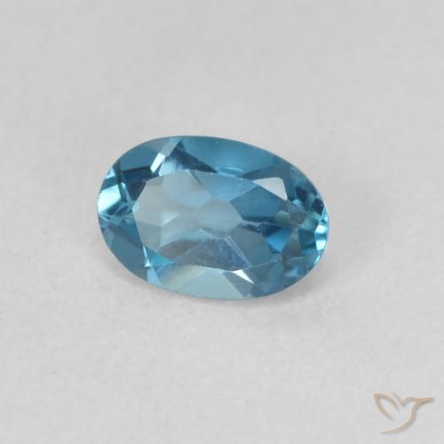 Topazio Blu London naturale da 0.59 ct, Ovale, VVS-VS