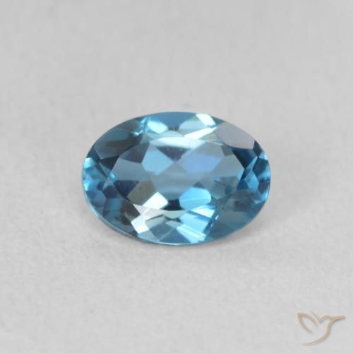 0.61ct Naturale Blu London Topazio, Ovale, VVS-VS