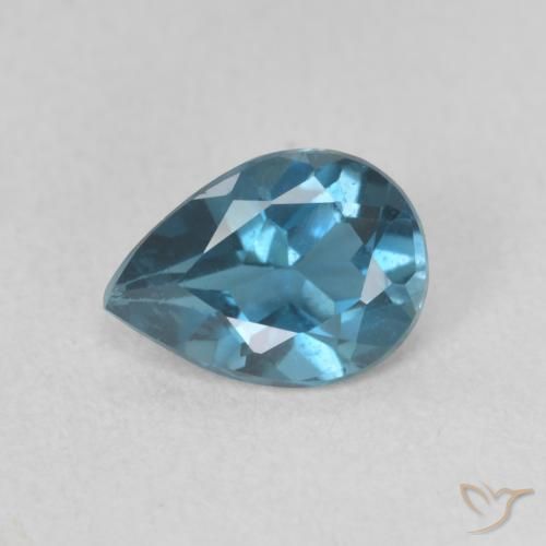 Topazio Blu London naturale da 0.67 ct, Forma a pera, VVS-VS