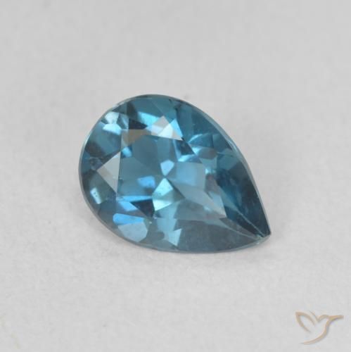Topazio Blu London naturale da 0.67 ct, Forma a pera, VVS-VS