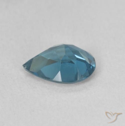 Topazio Blu London naturale da 0.67 ct, Forma a pera, VVS-VS